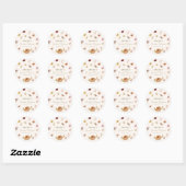 Rustieke herfst pompoen bloem bruidsdouche ronde sticker (Vel)