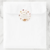 Rustieke herfst pompoen bloem bruidsdouche ronde sticker (Tas)