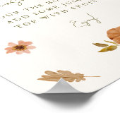 Rustieke Herfst Pompoen Bloemen Mimosa Bar Teken Poster (Hoek)