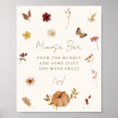 Rustieke Herfst Pompoen Bloemen Mimosa Bar Teken Poster (Voorkant)
