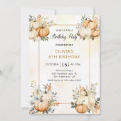 Rustieke Herfst Pompoen Bloemen Verjaardagsfeest Kaart (Voorkant)