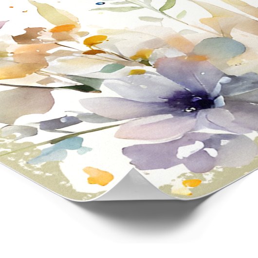 Rustieke Herfst Pompoen Bloemen Wildbloemen Bruilo Poster (Hoek)