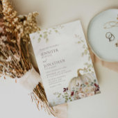 Rustieke Herfst pompoen bloemenbruiloft foto Kaart