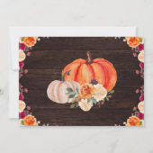 Rustieke herfst pompoen bloemige trouw save the da date (Achterkant)