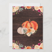 Rustieke herfst pompoen bloemige trouw save the da date (Achterkant)