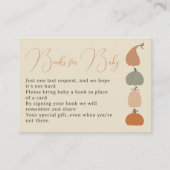 Rustieke Herfst Pompoen boeken voor baby shower Informatiekaartje (Voorkant)