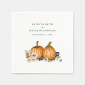 Rustieke Herfst pompoen botanische herfstbruiloft Servet (Voorkant)
