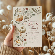 Rustieke Herfst Pompoen Bruids Douche Uitnodiging