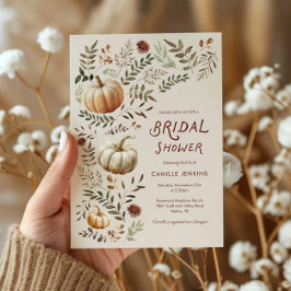 Rustieke Herfst Pompoen Bruids Douche Uitnodiging