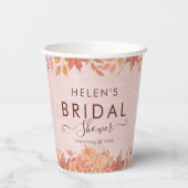 Rustieke herfst pompoen bruidsdouche papieren bekers (Achterkant)