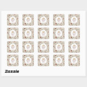 Rustieke herfst pompoen bruidsdouche vierkante sticker (Vel)