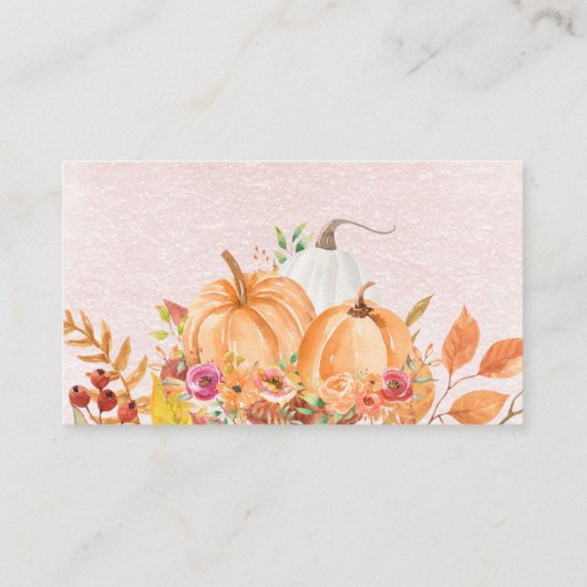 Rustieke Herfst pompoen bruidsrecept Informatiekaartje (Achterkant)