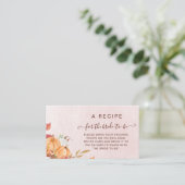 Rustieke Herfst pompoen bruidsrecept Informatiekaartje (Staand voorkant)