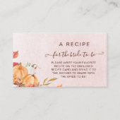Rustieke Herfst pompoen bruidsrecept Informatiekaartje (Voorkant)