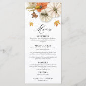 Rustieke Herfst pompoen bruiloft Menu (Voorkant)