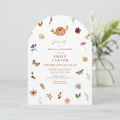Rustieke herfst pompoen bruiloftsshower boog kaart (Staand voorkant)