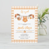 Rustieke Herfst Pompoen Clothesline Baby shower Kaart (Staand voorkant)