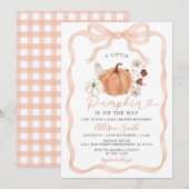 Rustieke Herfst Pompoen Coquette Floral Baby showe Kaart (Voorkant / Achterkant)