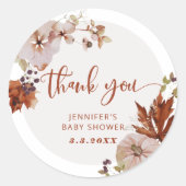 Rustieke herfst pompoen dank je ronde sticker (Voorkant)