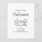 Rustieke Herfst Pompoen Eenvoudige Typografie Hall Feestdagenkaart (Voorkant)