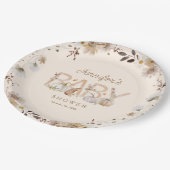 Rustieke Herfst Pompoen en Bloemen Baby shower Papieren Bordje (Gekanteld)