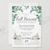 Rustieke Herfst pompoen groen diner Kaart (Voorkant)