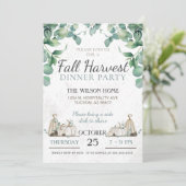 Rustieke Herfst pompoen groen diner Kaart (Staand voorkant)