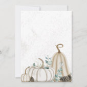 Rustieke Herfst pompoen groen diner Kaart (Achterkant)