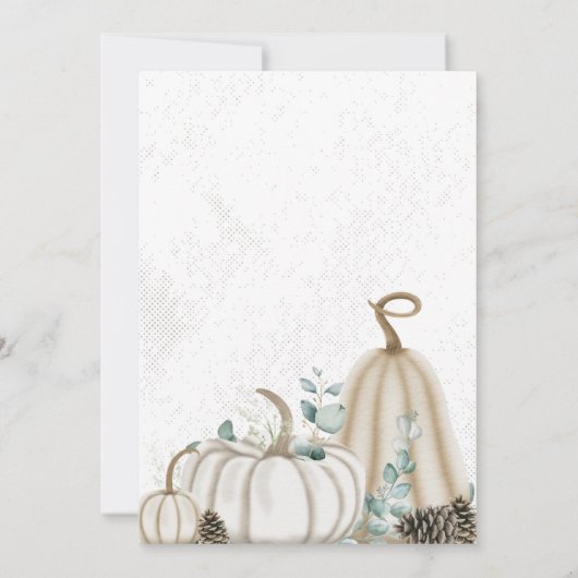 Rustieke Herfst pompoen groen diner Kaart (Achterkant)