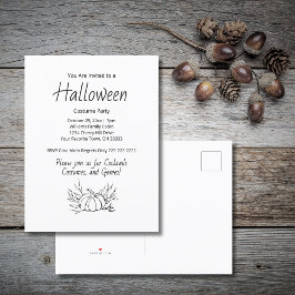 Rustieke Herfst Pompoen Halloween Kostuumfeest Uitnodiging Briefkaart