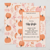 Rustieke Herfst Pompoen Herfst Baby shower Kaart (Voorkant / Achterkant)