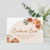 Rustieke Herfst Pompoen Herfst Bloemen Vrijgezelle Informatiekaartje (Staand voorkant)