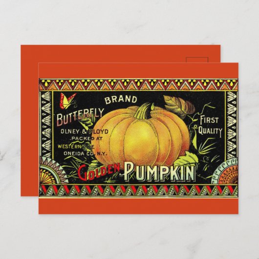 Rustieke  herfst pompoen Herfst Decor Briefkaart (Voorkant / Achterkant)