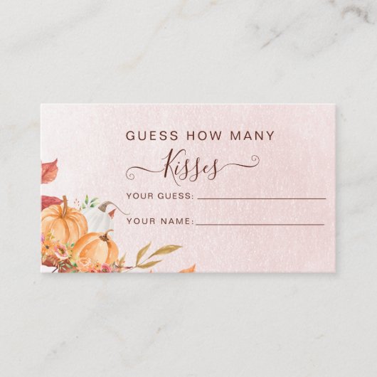 Rustieke Herfst pompoen hoeveel kussen bruids spel Informatiekaartje (Voorkant)
