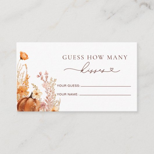 Rustieke Herfst pompoen hoeveel kussen bruids spel Informatiekaartje (Voorkant)