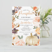 Rustieke Herfst Pompoen is op de weg Baby shower Kaart (Staand voorkant)