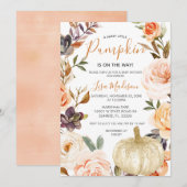 Rustieke Herfst Pompoen is op de weg Baby shower Kaart (Voorkant / Achterkant)