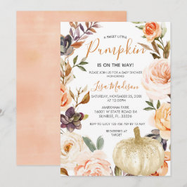 Rustieke Herfst Pompoen is op de weg Baby shower Kaart