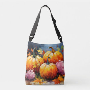 Rustieke Herfst Pompoen Kleurrijke Herfstbladeren Crossbody Tas