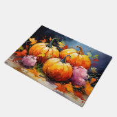 Rustieke Herfst Pompoen Kleurrijke Herfstbladeren Deurmat (Schuin)