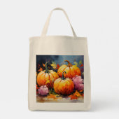 Rustieke Herfst Pompoen Kleurrijke Herfstbladeren Tote Bag (Achterkant)