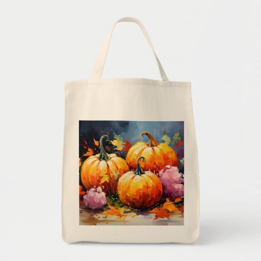 Rustieke Herfst Pompoen Kleurrijke Herfstbladeren Tote Bag (Voorkant)