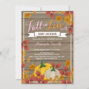 Rustieke herfst pompoen meisje babyshower uitnodig kaart