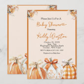 Rustieke Herfst Pompoen Neutraal Boerderij Baby sh Kaart (Voorkant / Achterkant)