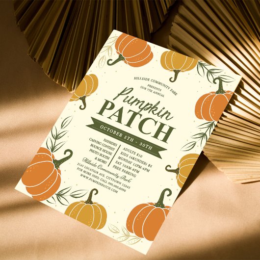 Rustieke Herfst Pompoen Patch Leaf Season Event Fl Flyer