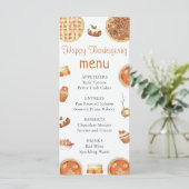 Rustieke Herfst Pompoen Pie Thanksgiving Diner Men Menu (Staand voorkant)