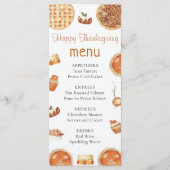 Rustieke Herfst Pompoen Pie Thanksgiving Diner Men Menu (Voorkant)