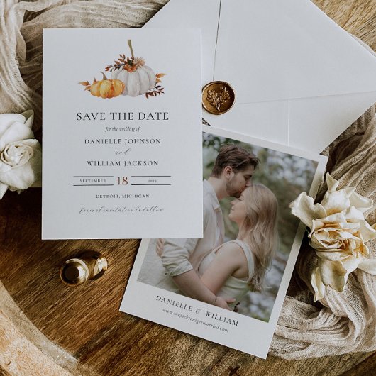 Rustieke Herfst Pompoen Save the Date Invitation Kaart