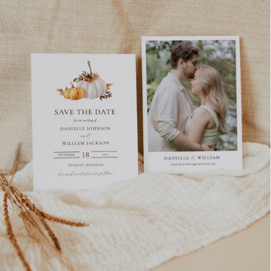 Rustieke Herfst Pompoen Save the Date Invitation Kaart