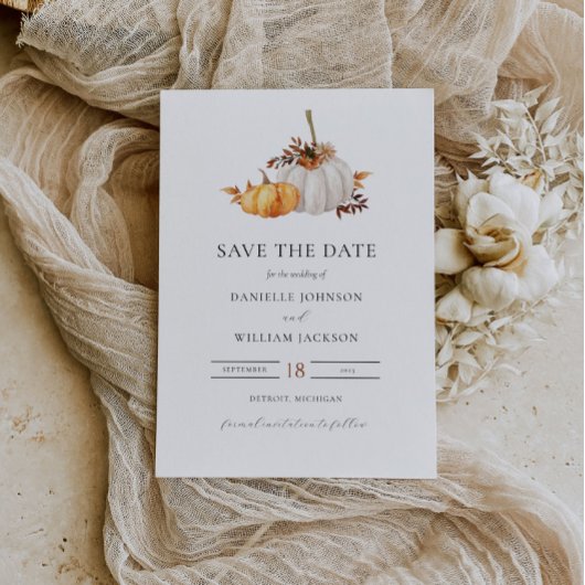 Rustieke Herfst Pompoen Save the Date Invitation Kaart